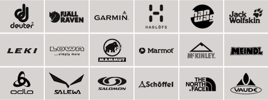 Eine Sammlung von Logos, die auf einem neutralen Hintergrund angeordnet sind.